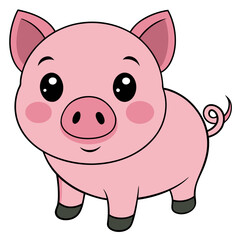 pig pink cartoon illustration