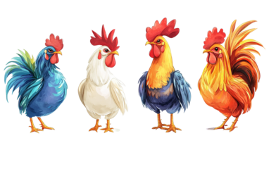 Set of Village chicken available on transparent background.PNG
