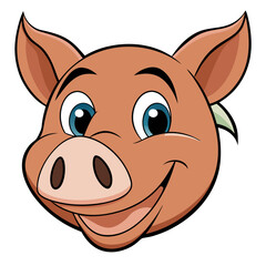 cartoon head pig