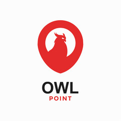 Obraz premium owl point simple logo in negative space