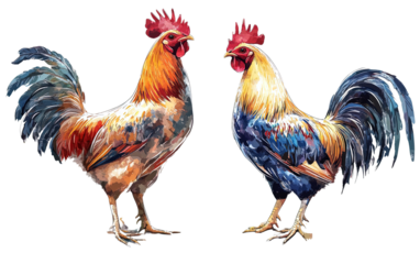 Set of Village chicken available on transparent background.PNG