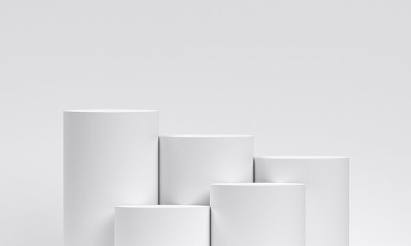 White product display podium in studio room, for display presentation