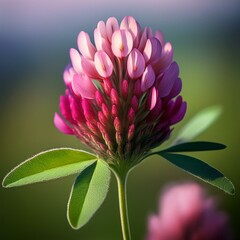 アカツメクサは夏に咲く花でシロツメグサの仲間で赤い色の花です