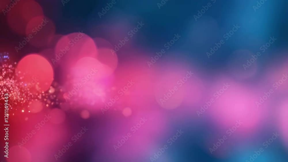 Poster vibrant bokeh transition with sparkling lights and colorful blur effects
