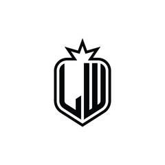 LW monogram logo design letter text name symbol monochrome logotype alphabet character simple logo