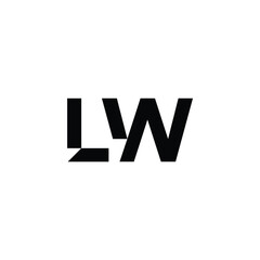 Obraz premium LW monogram logo design letter text name symbol monochrome logotype alphabet character simple logo