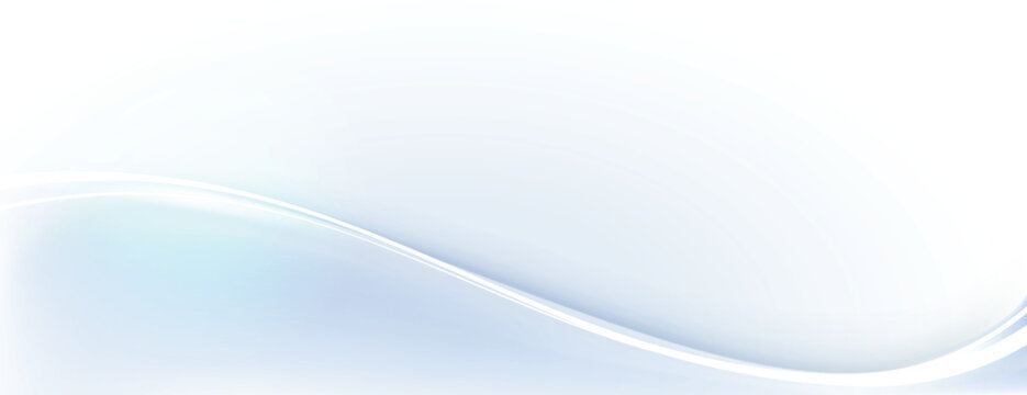 A smooth, white background with a soft gradient. The background features a flowing wave design in white, creating a serene, minimalist style. Gradient wave background vector. Blue background.