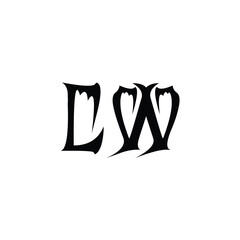 Obraz premium LW monogram logo design letter text name symbol monochrome logotype alphabet character simple logo