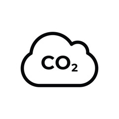 CO2 Emissions Cloud Icon vector design template