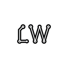 Obraz premium LW monogram logo design letter text name symbol monochrome logotype alphabet character simple logo