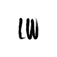 LW monogram logo design letter text name symbol monochrome logotype alphabet character simple logo
