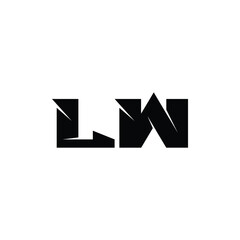LW monogram logo design letter text name symbol monochrome logotype alphabet character simple logo