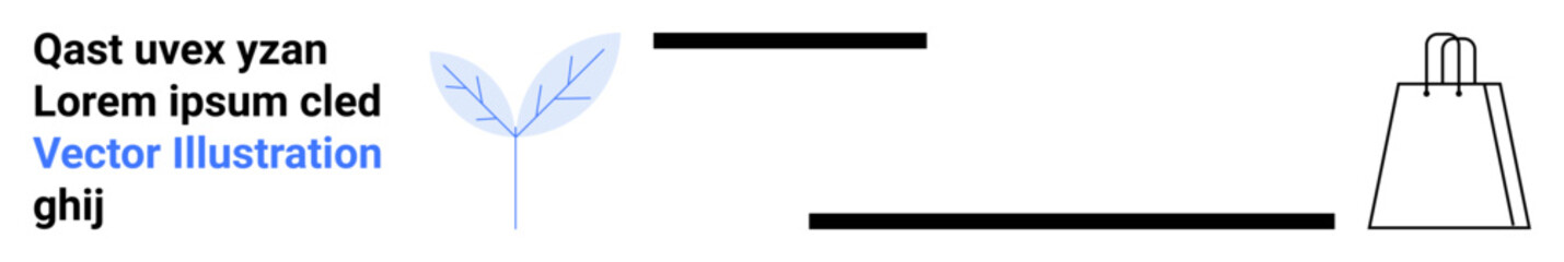 Obraz premium Leaf icon next to a shaded bar and a shopping bag outline. Ideal for eco-friendly shopping, nature themes, environmental campaigns, e-commerce, sustainable living, product promotions, green