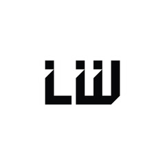 LW monogram logo design letter text name symbol monochrome logotype alphabet character simple logo
