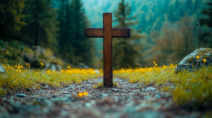Cross on a Rocky Path: Faith Can Move Mountains,