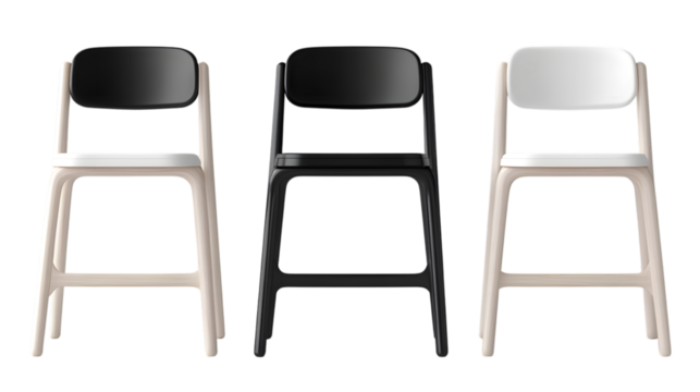 A lightweight folding chair with a durable metal frame and a padded seat, displayed prominently in the center of a transparent background for a clean and functional aesthetic 