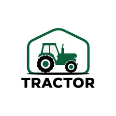 Tractor Logo Design with Green Icon
