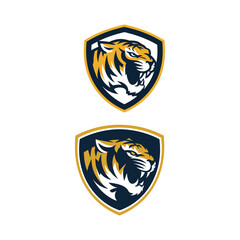 Tiger Logo on Shield Design