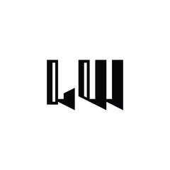 LW monogram logo design letter text name symbol monochrome logotype alphabet character simple logo