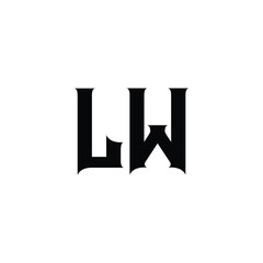 LW monogram logo design letter text name symbol monochrome logotype alphabet character simple logo