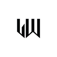 LW monogram logo design letter text name symbol monochrome logotype alphabet character simple logo