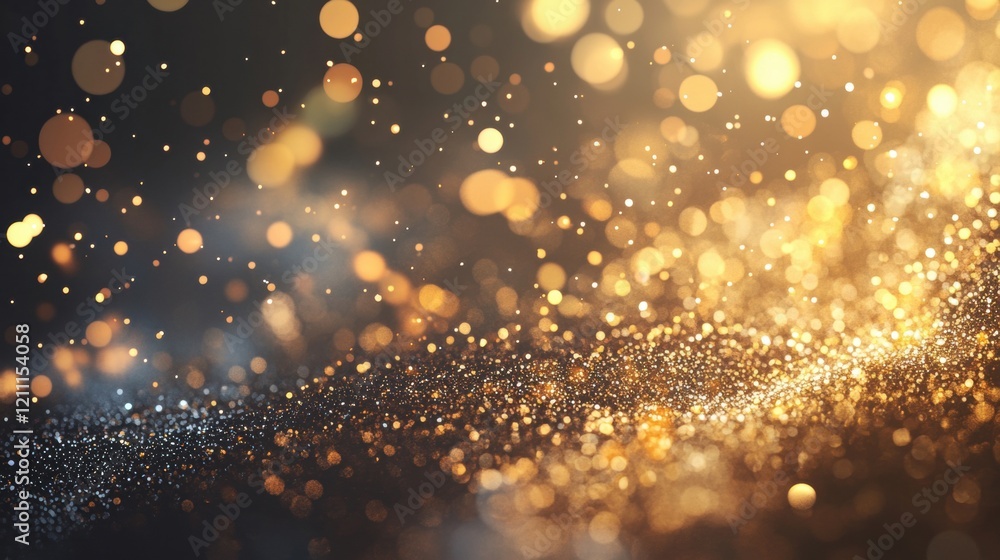 Poster golden sparkles dance across a dark background, creating an enchanting display full of warmth and ra