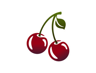 cherry logo icon isolated on white background