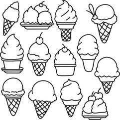 Hand-Drawn Outline of Ice Cream