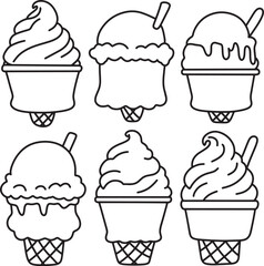 Hand-Drawn Outline of Ice Cream
