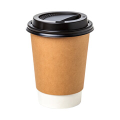 Blank takeaway coffee cup, isolated on white or transparent background, PNG