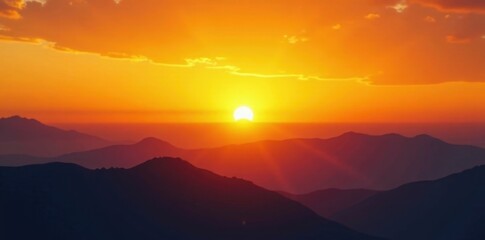 Fototapeta premium Sunset over a yellow gradient with black clouds, yellow, sunset, landscape