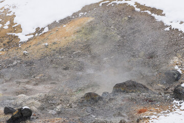 Fototapeta premium 北海道 冬の登別地獄谷