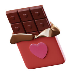  3D Illustration Valentine Chocolate