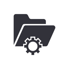 Administrator folder solid icons, minimalist vector illustration ,simple transparent graphic element .Isolated on white background