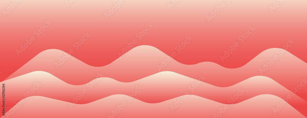 Poster a smooth gradient background with coral waves. the coral background features soft, flowing lines and