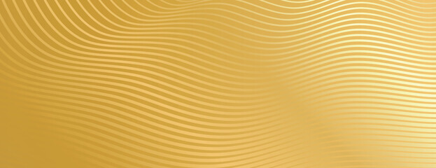 Wavy gold background with a smooth texture. The background features gold lines creating a dynamic pattern on a gold surface. Modern wavy line pattern background. Gold background vector.