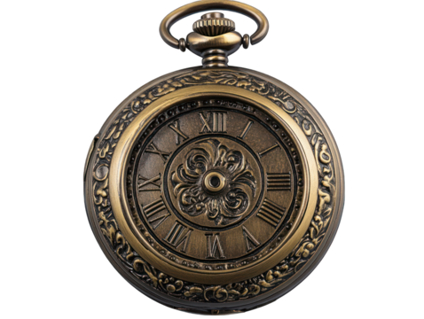Ornate vintage pocket watch with Roman numerals