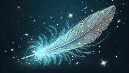 Glowing Feather Illustrating Surreal Beauty