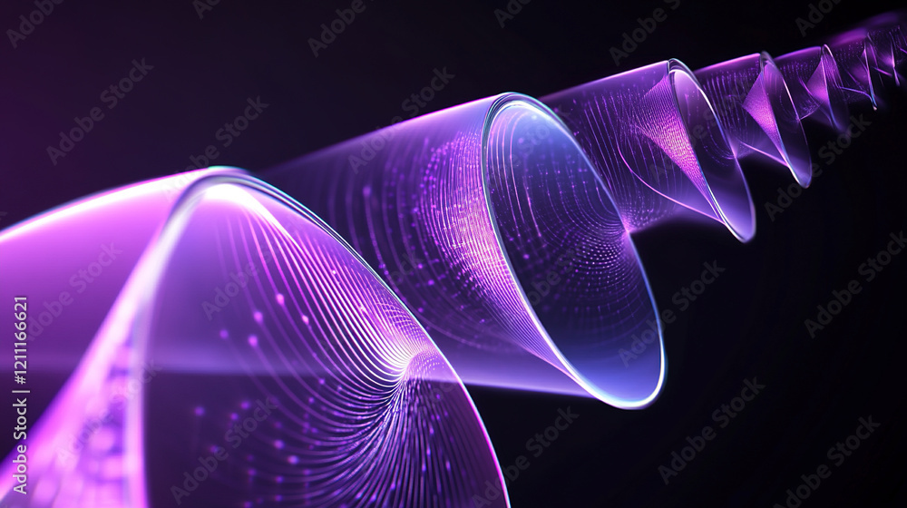 Wall mural futuristic and scientific background of plasma glowing particle patterns