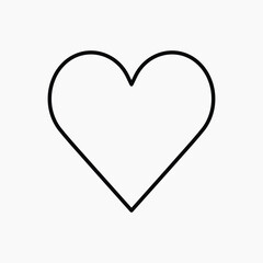 Heart icon, line art design vector
