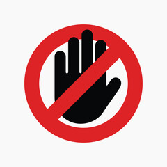 Stop sign flat icon vector