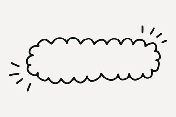 Hand-drawn cloud speech bubble with sketchy style accents, element vector