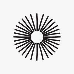 Obraz premium Abstract radial black lines design vector