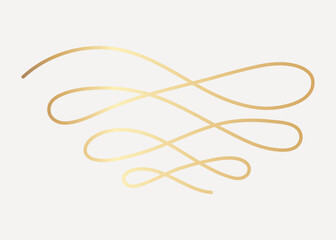 Naklejka premium Elegant gold decorative swirl, hand drawn vector
