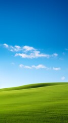Obraz premium digital technology blue sky grass landscape poster background with generative