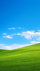 digital technology blue sky grass landscape poster background with generative