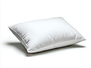 Fluffy white pillow resting on a smooth surface radiating comfort and inviting relaxation in any bedroom setting