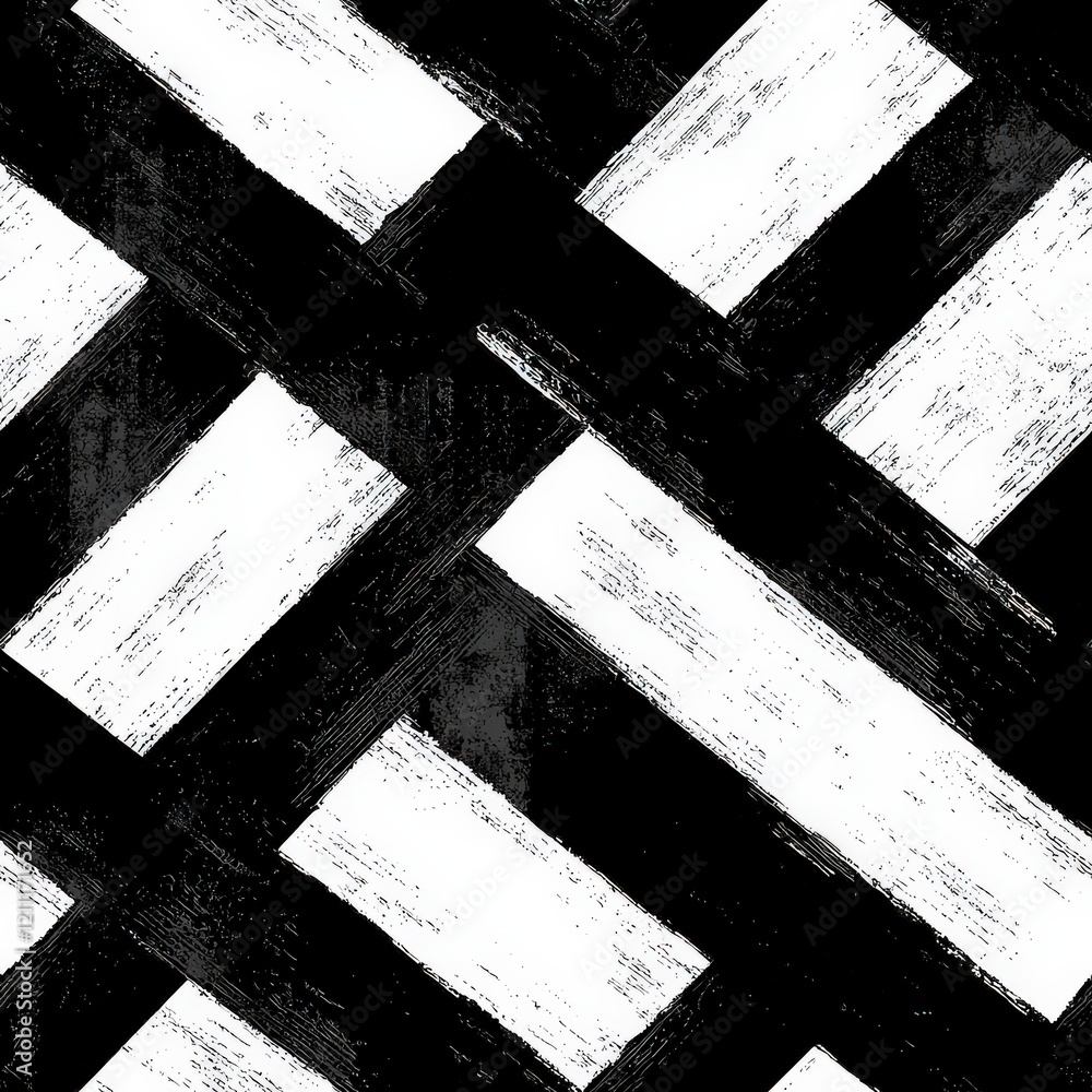 Poster abstract black and white brush strokes creating diagonal lines in unique artistic composition