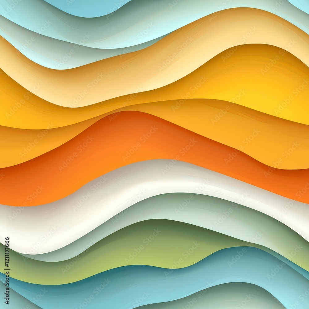 Aufkleber abstract colorful wavy surface pattern in soft pastel tones for modern design and creative projects