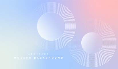 A soft blue and pink gradient Abstract background with circle lines on light blue, pink background. Abstract geometric stripe line vecto design for banners design